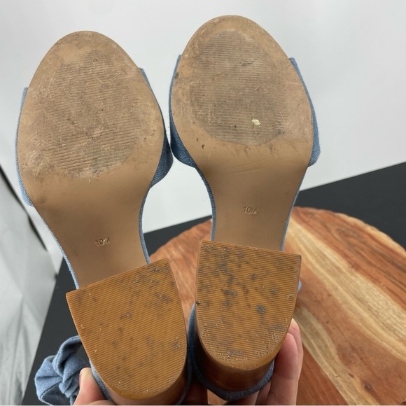 Design Lab Oni Bow Ankle Strap heel Sandals Denim, 10 blue - Picture 6 of 10